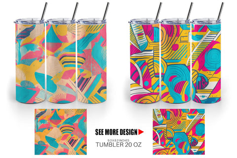 Tumbler Wrap Memphis Watercolor Sublimation artnoy 