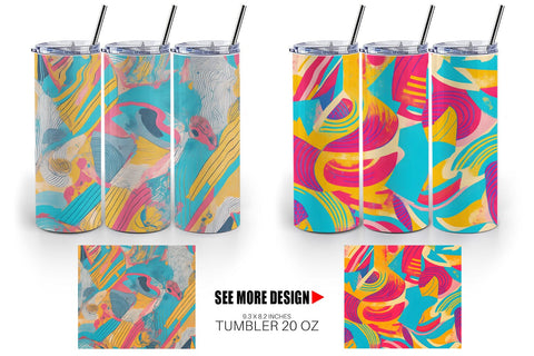 Tumbler Wrap Memphis Watercolor Sublimation artnoy 