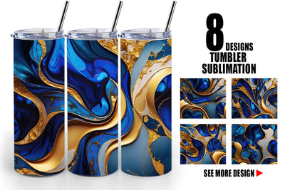 Tumbler Wrap Metallic Marble Abstract Sublimation artnoy 
