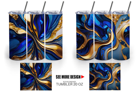 Tumbler Wrap Metallic Marble Abstract Sublimation artnoy 