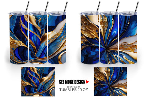 Tumbler Wrap Metallic Marble Abstract Sublimation artnoy 