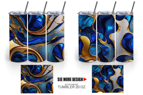 Tumbler Wrap Metallic Marble Abstract Sublimation artnoy 