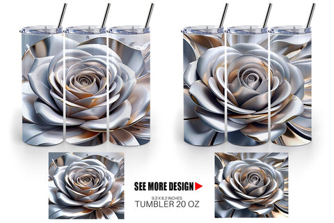 Tumbler Wrap Metallic Rose Sublimation artnoy 