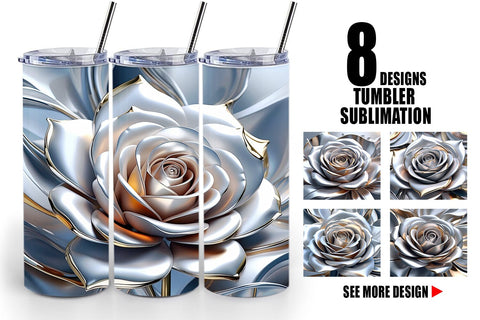Tumbler Wrap Metallic Rose Sublimation artnoy 