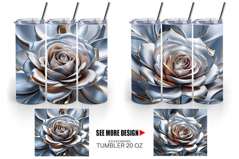 Tumbler Wrap Metallic Rose Sublimation artnoy 