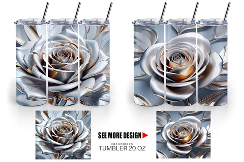 Tumbler Wrap Metallic Rose Sublimation artnoy 