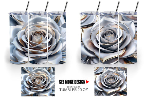 Tumbler Wrap Metallic Rose Sublimation artnoy 