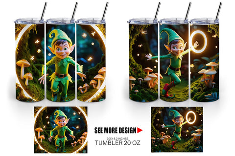 Tumbler Wrap Mischievous Elf Sublimation artnoy 