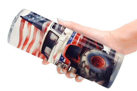 Tumbler Wrap Monster Truck Patriotic Sublimation artnoy 