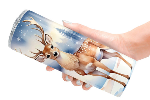 Tumbler Wrap Moonlit Winter Deer Sublimation artnoy 