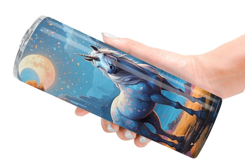 Tumbler Wrap Moonlit Woodland Unicorn Sublimation artnoy 