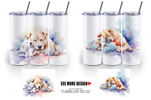 Tumbler Wrap Mother Day Dog Sleeping Sublimation artnoy 