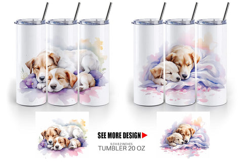 Tumbler Wrap Mother Day Dog Sleeping Sublimation artnoy 