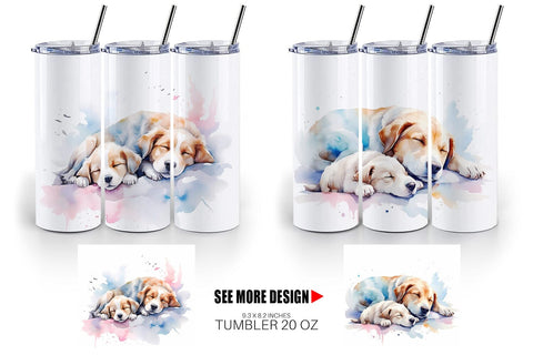 Tumbler Wrap Mother Day Dog Sleeping Sublimation artnoy 