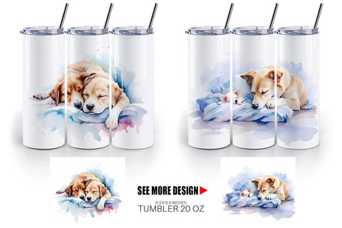 Tumbler Wrap Mother Day Dog Sleeping Sublimation artnoy 