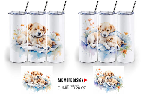 Tumbler Wrap Mother Day Dog Sleeping Sublimation artnoy 