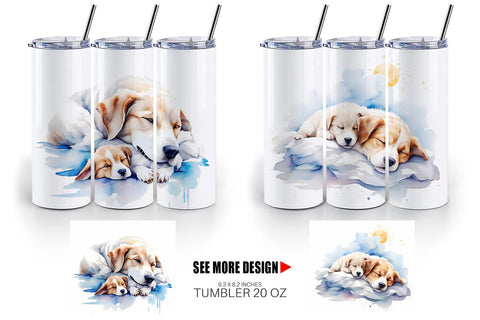 Tumbler Wrap Mother Day Dog Sleeping Sublimation artnoy 