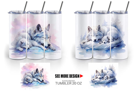 Tumbler Wrap Mother Day Wolf Sleeping Sublimation artnoy 