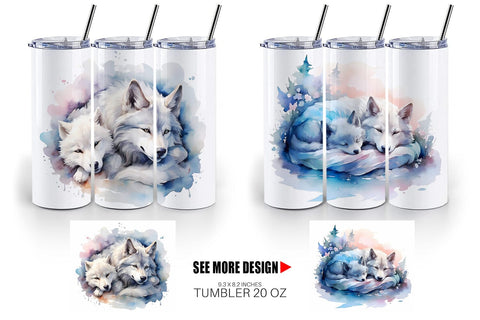 Tumbler Wrap Mother Day Wolf Sleeping Sublimation artnoy 
