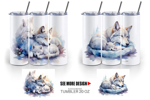 Tumbler Wrap Mother Day Wolf Sleeping Sublimation artnoy 