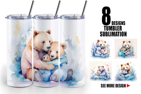 Tumbler Wrap Mothers Day Bear Sublimation artnoy 