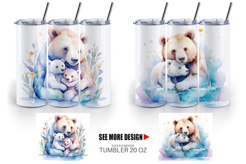 Tumbler Wrap Mothers Day Bear Sublimation artnoy 