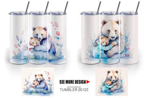 Tumbler Wrap Mothers Day Bear Sublimation artnoy 