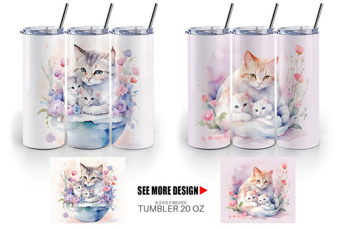 Tumbler Wrap Mothers Day Cat Sublimation artnoy 