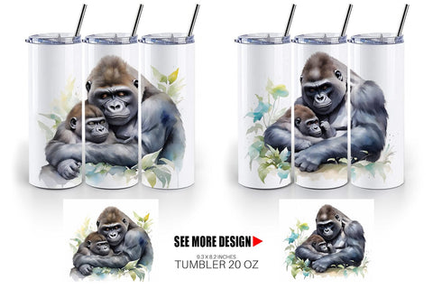 Tumbler Wrap Mothers Day Gorilla Sublimation artnoy 