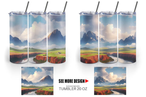 Tumbler Wrap Mountain Landscape Sublimation artnoy 