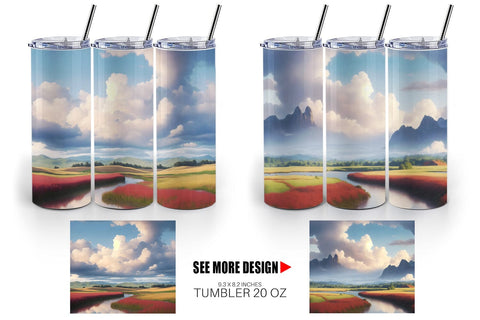 Tumbler Wrap Mountain Landscape Sublimation artnoy 