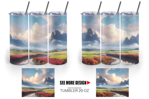 Tumbler Wrap Mountain Landscape Sublimation artnoy 