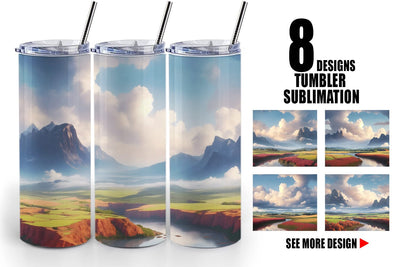 Tumbler Wrap Mountain Landscape Sublimation artnoy 