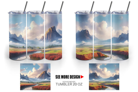 Tumbler Wrap Mountain Landscape Sublimation artnoy 