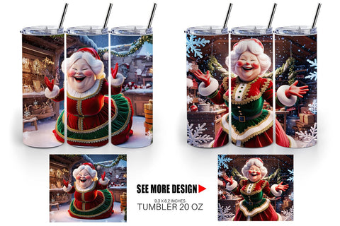 Tumbler Wrap Mrs. Santa Claus Sublimation artnoy 