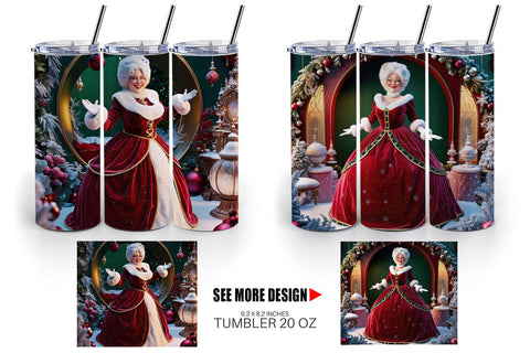 Tumbler Wrap Mrs. Santa Claus Sublimation artnoy 