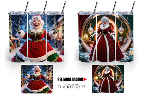 Tumbler Wrap Mrs. Santa Claus Sublimation artnoy 