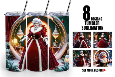 Tumbler Wrap Mrs. Santa Claus Sublimation artnoy 