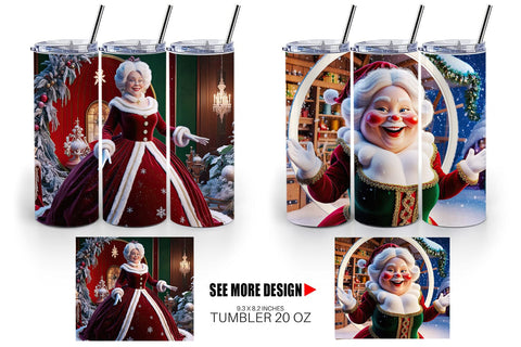 Tumbler Wrap Mrs. Santa Claus Sublimation artnoy 