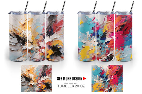 Tumbler Wrap Multicolor Painting Sublimation artnoy 