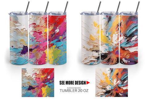 Tumbler Wrap Multicolor Painting Sublimation artnoy 