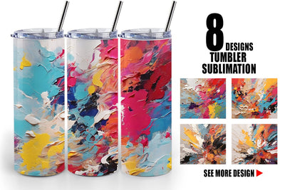 Tumbler Wrap Multicolor Painting Sublimation artnoy 