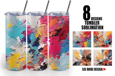 Tumbler Wrap Multicolor Painting Sublimation artnoy 