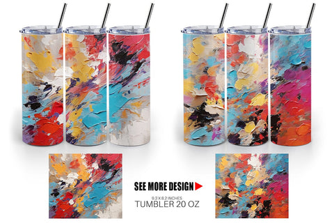 Tumbler Wrap Multicolor Painting Sublimation artnoy 