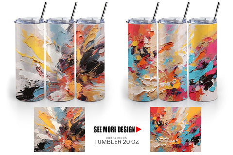 Tumbler Wrap Multicolor Painting Sublimation artnoy 