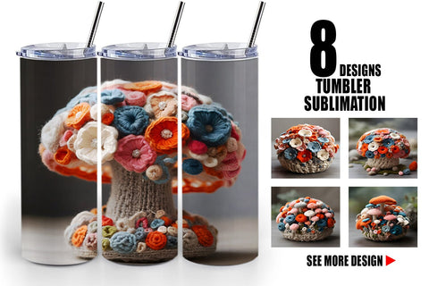 Tumbler Wrap Mushromm Embroidery Sublimation artnoy 