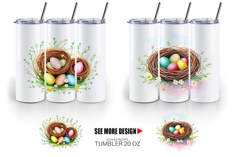 Tumbler Wrap Nests with Eggs Sublimation artnoy 