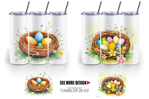 Tumbler Wrap Nests with Eggs Sublimation artnoy 