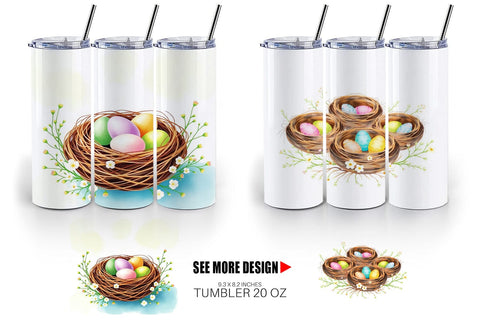 Tumbler Wrap Nests with Eggs Sublimation artnoy 