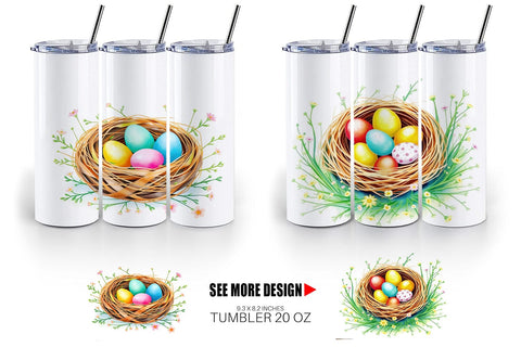 Tumbler Wrap Nests with Eggs Sublimation artnoy 